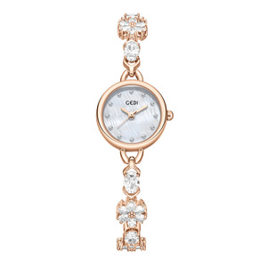 Montre de luxe pour femme avec bracelet en nacre et diamants, montre à quartz simple, élégante et étanche - Product Image 6