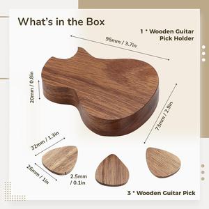 Caja de Almacenamiento para Púas de Guitarra de Madera, Forma de Corazón, Juego de Púas de Madera Maciza para Ukelele, Accesorios para Guitarra - Product Image 4