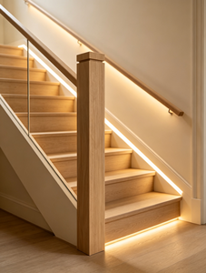 Poteau d'escalier moderne et écologique en bois massif réglable, modèle 2107 de la marque EFS, accessoire de mobilier durable pour escalier - Product Image 2