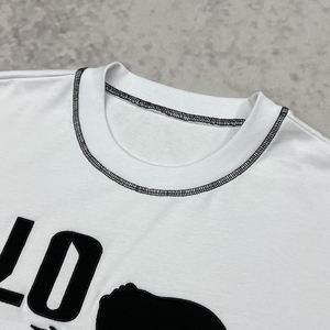 280 Gsm Heavyweight algodón gráfico hombres de gran tamaño Boxy camisetas logotipo personalizado Mock Neck hombres Streetwear bordado camiseta - Product Image 3