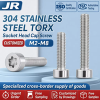 304 Stainless Steel Torx Cylindrical Head Screws M2-M8 Hex Socket Stud Bolt Cup Head Set Screw Short Type Custom Fastener OEM