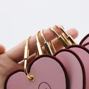 Personalized Embroidered Heart Keychain Custom Woven Logo <b>Key</b> <b>Ring</b> for Wedding Favors & Corporate Promotional Giveaways - Product Image 2