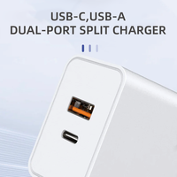 Mejor Adaptador de Viaje, Cargador de 35W, TIPO-C+USB PD QC3.0, Adaptador Tipo C de 25W, 30W, 45W, 65W, Cargador Rápido, Certificado KC, Cargador GaN