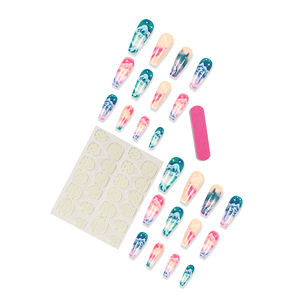 Long Coffin <span class=keywords><strong>Faux</strong></span> Ongles <span class=keywords><strong>Pastel</strong></span> Galaxy Press-On Nails avec Nuages, Lune et Étoile Design - Product Image 4