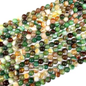 Cuentas de Ágata Ónix Rayada Amarillo-Verde Natural de 4mm, 6mm, 8mm, 10mm, Cuentas Sueltas de Piedra Preciosa Brillante - Product Image 2