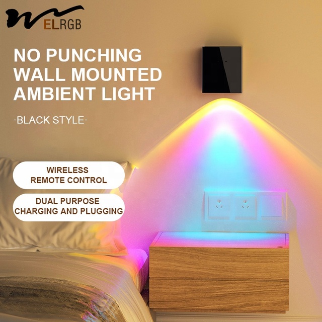 Modern Bedroom Atmosphere Lamp Nightlight LED 3600 MA Battery Charging Wall-mounted Bedside Sunset Room Lamp