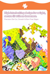 <span class=keywords><strong>Puzzle</strong></span> en bois d'<span class=keywords><strong>animaux</strong></span> <span class=keywords><strong>sauvages</strong></span> personnalisé de qualité supérieure, 24-72 pièces, découpe au laser, bois d'érable, revêtement laqué brillant, vente en gros OEM, jouet pour enfants, cadeau - Product Image 5