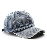 Casquette de baseball en jean vintage déchirée et délavée, ajustable, respirante, imperméable, pour l'extérieur, les voyages et les occasions formelles