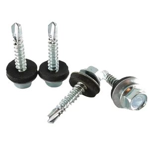 Vis autotaraudeuses à tête hexagonale en acier inoxydable, zinguées, série HE, métriques - Product Image 1