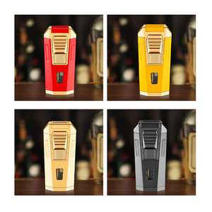 Dual Jet Blue Flame Encendedor de cigarros a prueba de viento de alta potencia con diseño moderno para cigarrillos Cigar <span class=keywords><strong>Rest</strong></span> Punch & Poker - Product Image 5