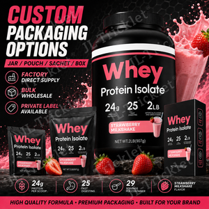 Proteine Isolate del Siero di Latte al Gusto Fragola 24g Proteine Post Allenamento Nutrizione Sportiva OEM Private Label Produttore all'Ingrosso - Product Image 4