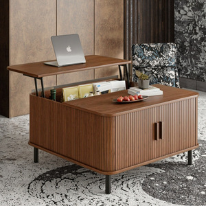 Modern minimalist wooden floor <b>table</b>, cross-border home living room storage <b>table</b>, height adjustable, customizable. - Product Image 4