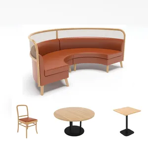 Modern Commercial Manufacturer Restaurant Cafeteria Gold Furniture Booth Sofa