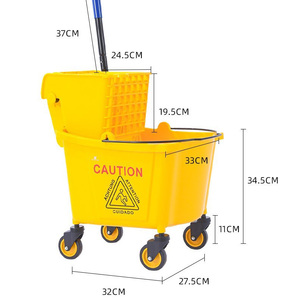 <span class=keywords><strong>Chariot</strong></span> de lavage portable pour serpillères, système d'essorage haute capacité pour la maintenance sanitaire domestique et de bureau - Product Image 3