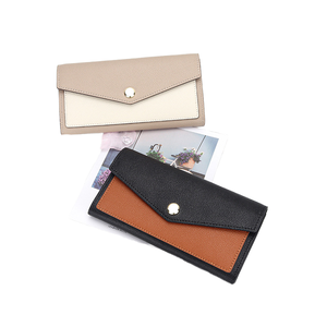 Cartera Larga de Cuero Genuino – Suministro Directo de Fábrica con Textura de Grano de Palma y Cierre de Broche Dorado - Product Image 1