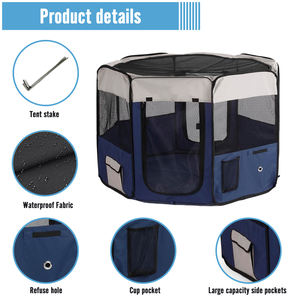 Birden fazla renk Modern katı çelik köpek hayvan kafesi taşınabilir katlanır emniyet <span class=keywords><strong>Pet</strong></span> yavru <span class=keywords><strong>Yard</strong></span> çit ile üst kapak - Product Image 2