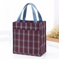 Sac fourre-tout à imprimé écossais de capacité moyenne, doublure TC imperméable, taille personnalisée pour les trajets quotidiens et le transport de repas
