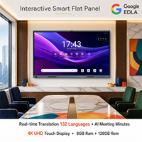 Tableau blanc interactif intelligent 65/75/86/98 pouces, panneau LED 4K, écran tout-en-un 50 points tactiles, caméra 96MP, système d'exploitation Android/Windows, conférence