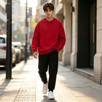 Großhandel Herren Unisex Einfarbige Herbst-Hoodies Rundhals-Pullover mit Stickerei Individuelles Logo Polyester/Baumwolle Atmungsaktiv