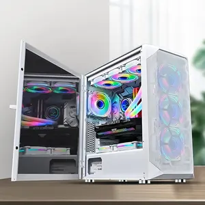 雪人Atx电脑机箱，带可开启钢化玻璃侧板窗柜，用于游戏电脑塔机箱