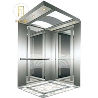 Ascenseur à grande capacité en acier inoxydable pour immeubles d'appartements, machine de traction sans engrenages, ascenseur de salle avec revêtement de sol en PVC