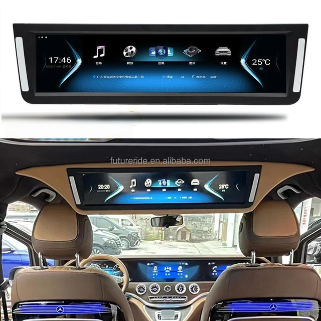 Ultrawide Car Ceiling TV Monitor HD 4K with Temperature Display for Vito V250