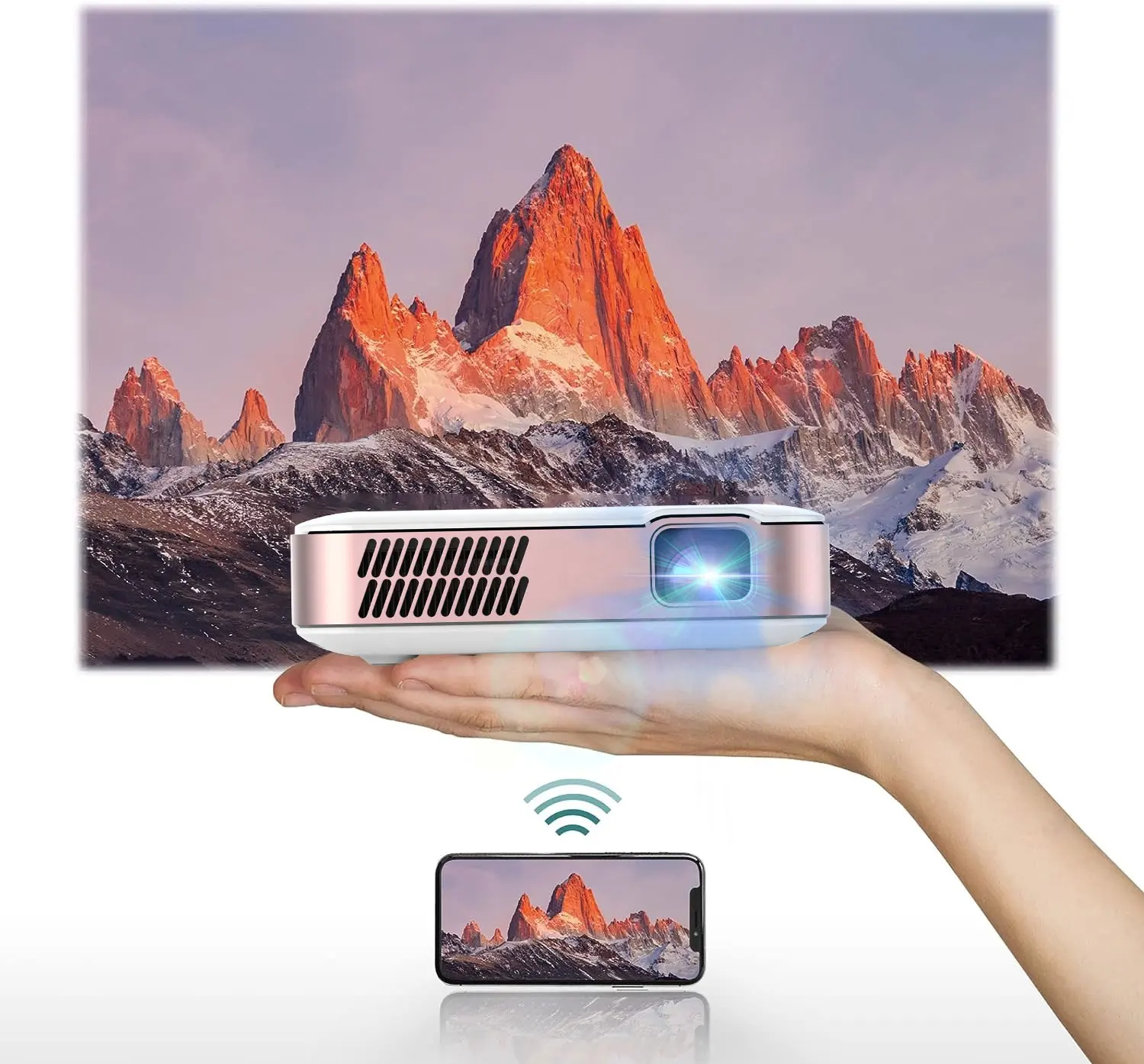 1080P Portable Projector 4K Input Supported for Movies & Gaming Other Fun Applications Business Mini Portable Projector