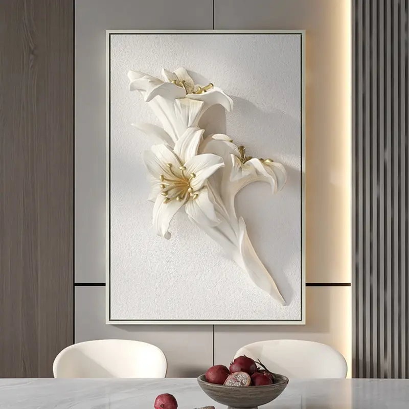आधुनिक सरल सजावटी पेंटिंग 3 डी-आयामी राहत फांसी पेंटिंग लिविंग रूम सोफा पृष्ठभूमि दीवार पेंटिंग फूल