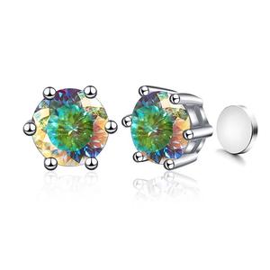 Pendientes Clásicos de Moissanita de 1ct con 6 Puntas, Plata 925, Certificado GRA, Aprobado por el Probador de Diamantes, VVS1, Estilo Hip Hop, Unisex - Product Image 6