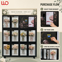 Distributeur automatique de fleurs fraîches en acier inoxydable à 10 portes, écran tactile, options de paiement multiples, gestion basée sur le cloud