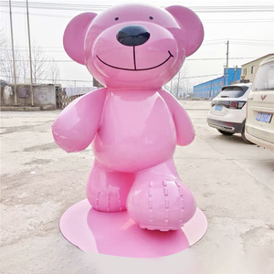 Ornement personnalisé grand ours rose ours assis décoration extérieure sculpture de décoration de <span class=keywords><strong>paysage</strong></span> urbain extérieur à grande échelle - Product Image 2