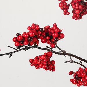 ของจริงผลไม้สีแดงคุณภาพสูงผลไม้ฮอลลี่คริสต์มาสเบอร์รี่ห้องเคลื่อนที่สำหรับปีใหม่ถังนำโชคตกแต่งดอกไม้ - Product Image 5