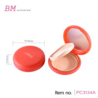 Boîte vide pour crème BB en mousse ronde rouge lactée personnalisée de 15 g avec miroir, boîte en plastique pour cosmétiques, emballage