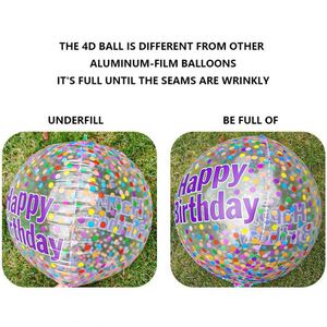 ลูกโป่งใสแบบ4D พิมพ์ลายตัวอักษรสีรุ้งสุขสันต์วันเกิดลูกโป่งกลมลอยน้ำ - Product Image 6