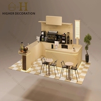 Meubles de comptoir de café boutique, nouveau design, table basse en bois et bar pour kiosque à bubble tea