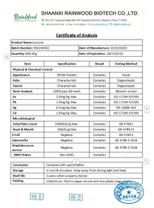 Leucina Rainwood de Grado Alimenticio, Aminoácido L-Leucina <span class=keywords><strong>en</strong></span> Polvo - Product Image 2