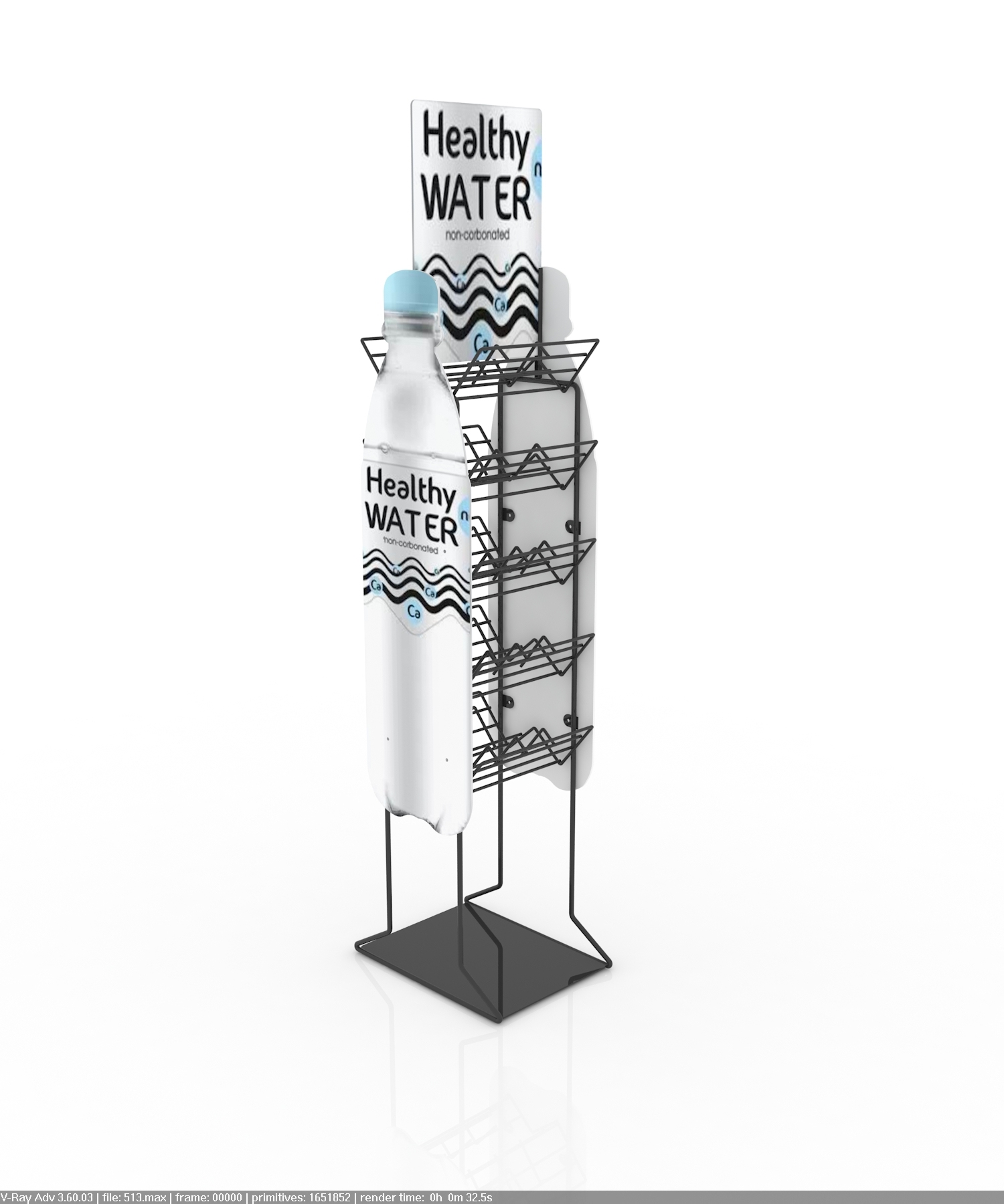 Custom Bottled or Pure Water Display Stand & Metal Floor-standing Water Display Rack in Shopping Malls and Supermarkets. — view 6