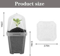 Conteneur de pot de jardinage en plastique durable pots de pépinière de plantes transparentes avec dôme d'humidité pour les semis légumes succulentes boutures