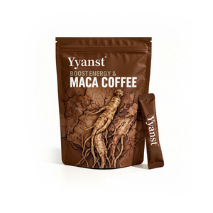 กาแฟโสมมาคาเพิ่มพลังงานธรรมชาติ รสวินเทจบราวน์ บรรจุภัณฑ์แบบซองตั้งได้ รับผลิตแบบ OEM แบรนด์ส่วนตัว จำหน่ายแบบขายส่ง - Product Image 1