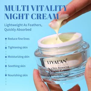 Özel etiket yüz besler ince çizgileri azaltmak C vitamini/B/E hyaluronat Ginseng cilt yenileme gece kremi - Product Image 3