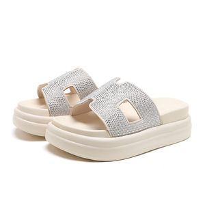 Guru Women's Summer Sandals EVA Rhinestone Fish Mouth Non <b>Slip</b> Soft Sole Beach <b>Slide</b> Shoes - Product Image 3
