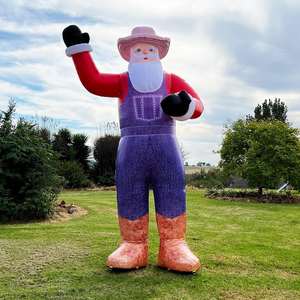 Prix usine 4m géant fermier Santa gonflable 13.3ft haut père noël modèle ballon pour la décoration de noël en plein air - Product Image 1