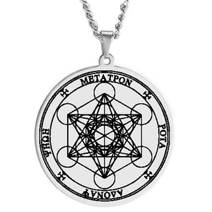 Collier pour homme en acier inoxydable avec sceau de la vie de l'archange Mélatron, ange de Salomon, amulette de la Kabbale, bijoux viking - Product Image 2