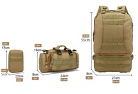 Sac à dos tactique 2025, sac à dos de camouflage extérieur, sac d'assaut de grande capacité 60L, sac Molle de camouflage extérieur détachable quatre-en-un