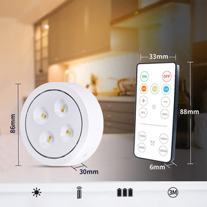 Paquete de 3 mostradores de barra LED ABS europeos, luz de disco, temperatura de 3 colores, batería de Control remoto de emisión blanca cálida ajustable - Product Image 2