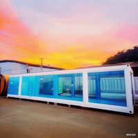 Nouveau design de luxe 40FT 20FT conteneur en acier piscine préfabriquée USA populaire avec grande fenêtre en verre et système de filtration
