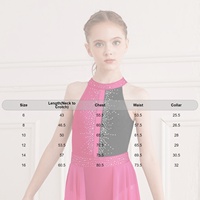 Disfraz de Baile sin Mangas para Niñas, Ropa Elegante con Diamantes de Imitación sin Espalda, Vestido de Baile Lírico, de 6 a 16 Años