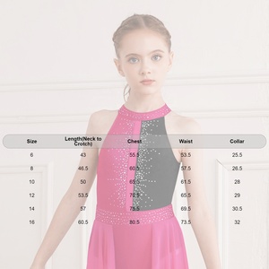 6-16 enfants vêtements de danse Costume filles vêtements élégants sans manches strass dos nu robe de danse lyrique - Product Image 6