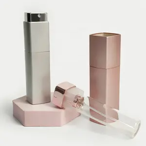 Free Sample 8mL 10mL 15mL 20mL Cosmetics Mini Aluminum Square Empty Twist Up Refillable Perfume Atomizer