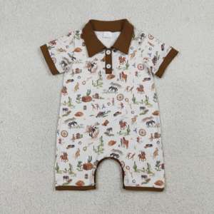 Mono de burbujas para bebé niña estilo vaquero occidental RTS, 95% algodón y elastano, estampado, informal, para recién nacida - Product Image 3